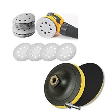 Imagem de Kit Base Disco de Lixa com 10 Disco de Lixa Branco 150mm Grão 150 - Starfer