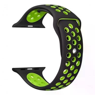 Imagem de Pulseira Silicone Para Iwo Smartwatch 42mm E 44mm Sport - Preto E Verde