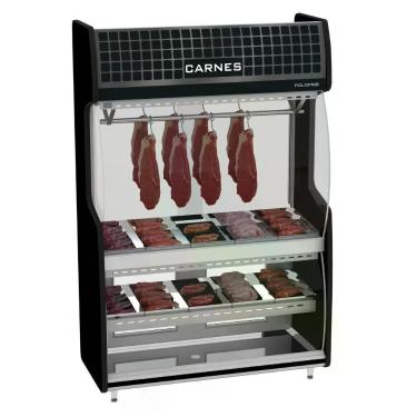 Imagem de Vitrine Expositora Açougue Polofrio 1103 1775L 2 Portas Preto 220V