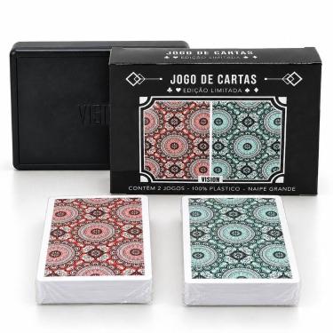 Imagem de Jogo de Cartas Baralho em PVC Estojo de Plástico Com Naipe Grande Ediç