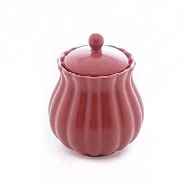 Imagem de Açucareiro de Porcelana Pétala Vermelho Matt 10,5cm x 8,5 cm - Wolff