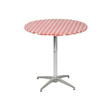 Imagem de Kwik-Covers Tampa de mesa de plástico redonda de 91,4 cm, pacote com 5, Red Gingham