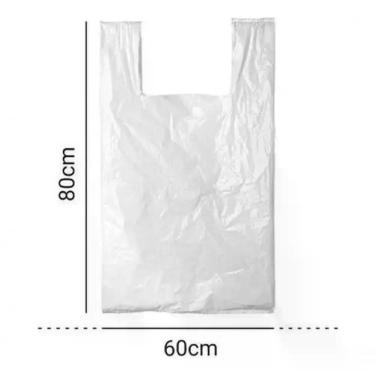 Imagem de Sacola Plástica Branca de Polietileno Reciclado 60x80cm Pacote com 105 Unidades 5kg