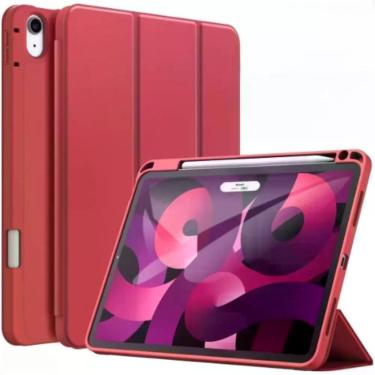 Imagem de Capa para Tablet Ipad 10a Geração 2022 com Suporte para Caneta A2696 A2757 A2777 Vermelha