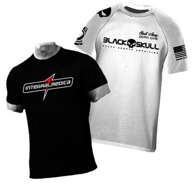 Imagem de Kit 2x Camisa Branca Black Skull + Camisa Preta Integralmedica - Black