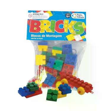 Imagem de Brinquedo Infantil Bricks Blocos de Montar 29 Peças - 4745-1 PAIS E FI