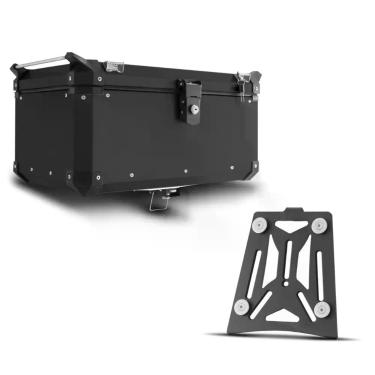 Imagem de Baú Moto 56 Litros + Base de Fixação Super Adventure Modelo Universal,