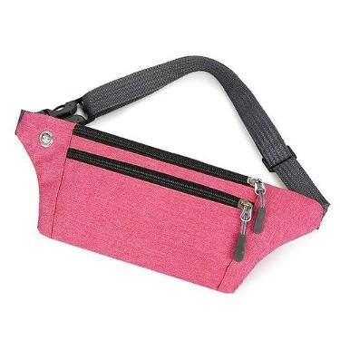 Imagem de Pochete para mulheres e homens, bolsa de cintura, cinto impermeável, ajustável, acessórios esportivos com porta para fone de ouvido, rosa, Soprt