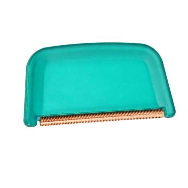 Imagem de Profissional Manual Lint Remover Tecido Shaver Roupas Lint Raspador para Camisola Lã Casaco Malhas Plástico Cobre Lâmina 7.5x4cm (Verde)