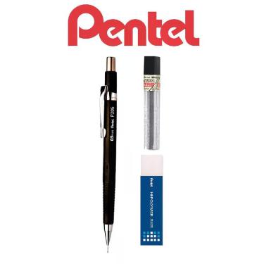 Imagem de Lapiseira Tecnica Pentel 0,5mm P-205 Sharp Preta + Itens