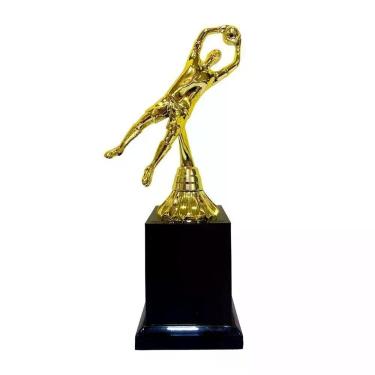 Imagem de Troféu Vitória Vencedor 600021 Goleiro Base Quadrada Dourado Único Vitória