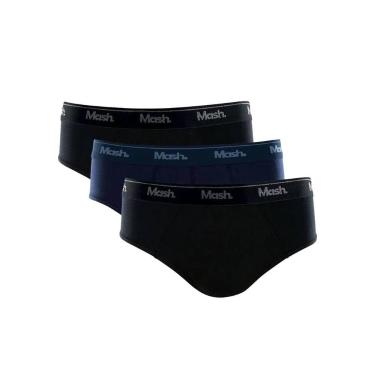 Imagem de Kit Mash 3 Cuecas Slip 010.04 Preto/Marinho/Preto, 010.04, G, Preto, M