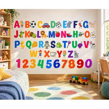Imagem de Adesivo Educacional Infantil Alfabeto sem Palavras - PRESENTE-BRINDE, 
