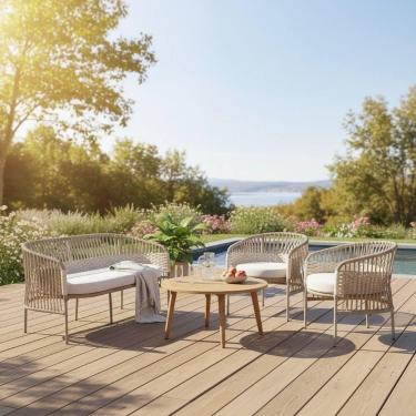 Imagem de Conjunto 3 Peças Sofa e Poltronas Estofadas Leblon Fratini, Fendi
