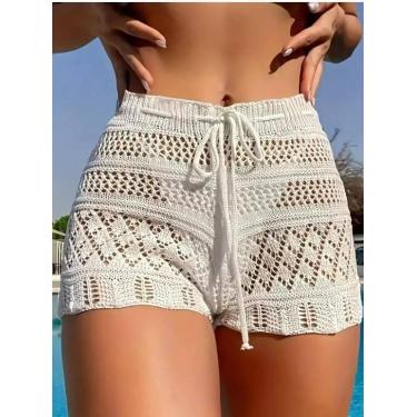 Imagem de Short de Praia Tricot com ajuste na cintura Confortável Férias - Genér