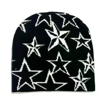 Imagem de Gorro De Lã Tricotado Estampado Y2K Unissex, Acessórios De Moda Hip Ho