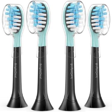 Imagem de BrightDeal Replacement Head for Philips Sonicare ProtectiveClean 4100 5100 6100 DiamondClean 9500 ExpertClean 7500 FlexCare HealthyWhite Electric Sonic Toothbrush C3 G3 W3 C2 G2 C1 Brush, Black, 4 Pcs
