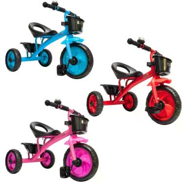 Imagem de Triciclo Infantil 3 Rodas Motoca Cesta e Buzina com Pedal até 25kg - P