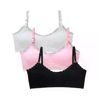 Imagem de Sutiãs De Treinamento Para Meninas Com Renda, Algodão Macio, Acolchoad