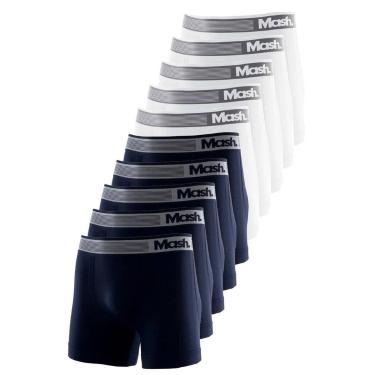 Imagem de Kit com 10 Cuecas Boxer Mash 710.01 Colorido, Azul marinho, G