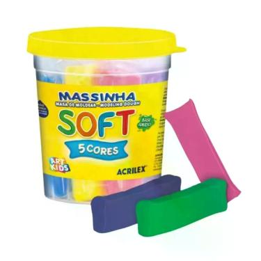 Imagem de Massinha para Modelar Escolar Soft 235G com Textura Macia para Modelagem Confortável e Aroma de tutti-frutti Acrilex