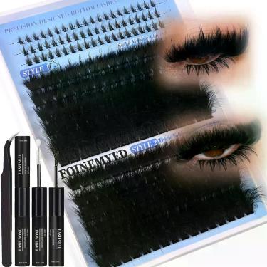 Imagem de Cílios Postiços FOINEMYED 252 pcs 12-20 mm Pontiagudos e Volume