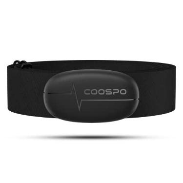Imagem de COOSPO Monitor de frequência cardíaca H6, pulseira torácica Bluetooth 4.0 ANT+ IP67, sensor de frequência cardíaca torácica para relógios esportivos Peloton Polar DDP Yoga Map My Ride Garmin