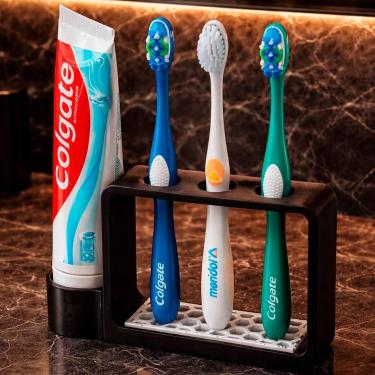 Imagem de Porta escovas de dentes preto com base antiderrapante - RELET