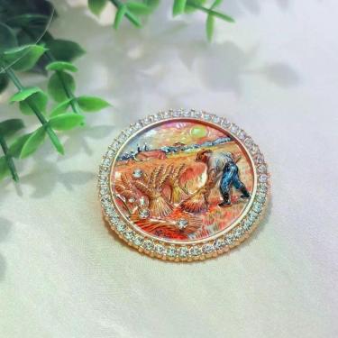 Imagem de Broche O Ceifador Inspirado em Van Gogh - Pistache Acessórios