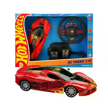 Imagem de Carrinho de Controle Remoto Vermelho Hot Wheels Brinquedo Infantil Mul
