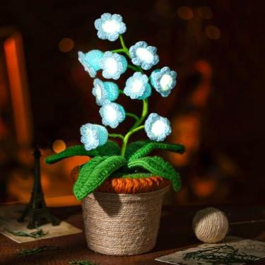 Imagem de ANZRLE Lâmpada de flor de crochê Lily of the Valley, 10 flores, 6 cores