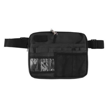 Imagem de Pochete de enfermeira, bolsa de armazenamento de suprimentos médicos, bolsa de cintura portátil para hospital, design multifuncional para enfermeiros, eletricistas, trabalhadores (preto)