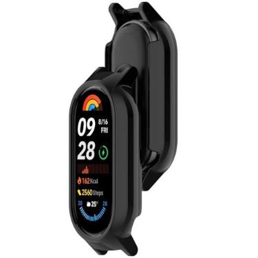 Imagem de AWADUO Capa protetora de reposição para smartwatch compatível com Xiaomi MI Smart Band 10/10 NFC/9/9 NFC capa de silicone antiqueda acessórios para relógio (12 mm/preto)