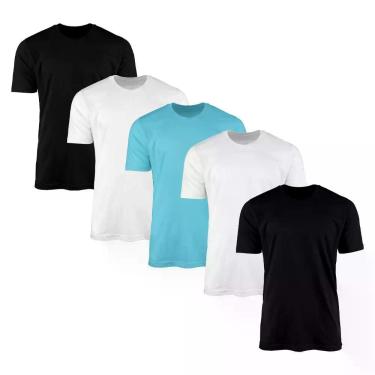 Imagem de Kit 5 Camisetas AMGK Masculina Lisa Básica 100% Algodão, Colorido, M