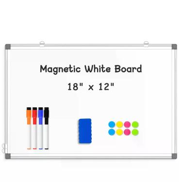 Imagem de Quadro Branco AMUSIGHT 46x30cm com Estrutura de Alumínio Magnético