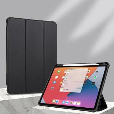 Imagem de Capa para tablet Capa tripla para tablet inteligente compatível com iPad Mini 4/Mini 5 （2015/2019） 7,9 polegadas, com porta-lápis, capa traseira transparente e transparente, suporte fino, capa de TPU