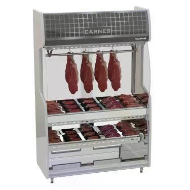 Imagem de Vitrine Expositora Açougue Polofrio 1104 1775L sem Porta Inox 220V