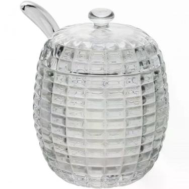 Imagem de Meleira de Cristal Tress para Mel com Tampa e Pegador para Mesa Transparente Lyor