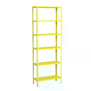 Imagem de Estante EAF013 Moderno 6 Prateleiras 6 Nichos Aço Amarelo Elite Aço