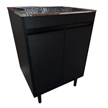 Imagem de Gabinete Black Para Lavanderia 61cm Com Tanque 46L De Inox