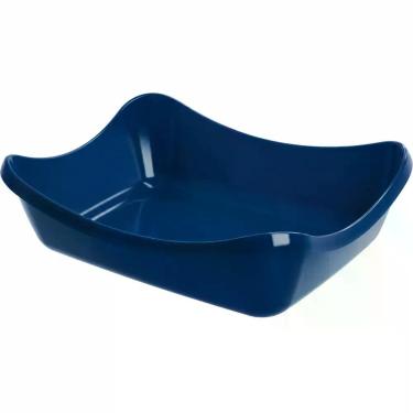 Imagem de Caixa de Areia Sanitária Gato Bandeja Higiênica Pet Cor:Azul - Stark P