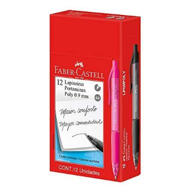 Imagem de Lapiseira, Faber-Castell, LP09POLY, Multicor, 0.9 mm, pacote de 12