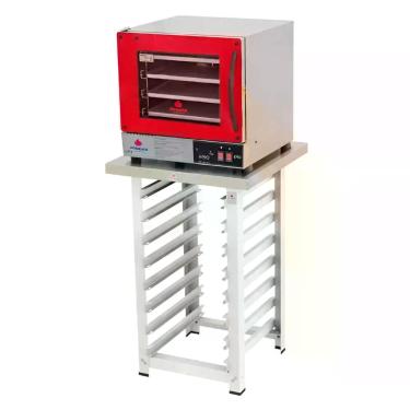 Imagem de Kit Forno Turbo Eletrico Fast Oven Prp-004 Plus Digital Vermelho 220V 