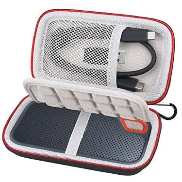 Imagem de Lacdo Maleta rígida de transporte para SanDisk Extreme Portable External SSD SDSSDE60 SDSSDE61 250/500 GB 1/2/4TB USB-C Solid State Drive EVA Bolsa de viagem de armazenamento de proteção,Preto
