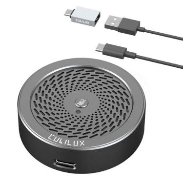 Imagem de Cubilux Microfone de conferência USB, microfone de mesa USB para reuniões de vídeo, Skype, Zoom, equipes, microfone omnidirecional de mesa portátil USB para PC, laptop, MacBook, 3 metros