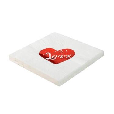 Imagem de Guardanapo De Papel Coração Love 33Cm 20 Unidades Folha Dupla