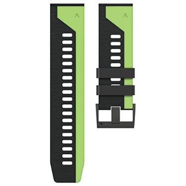 Imagem de DFAMIN 22 26mm Pulseira de silicone para Garmin Fenix EPIX 7X 7 5X 5 6X 6Pro 945 Pulseira de relógio inteligente Quick EasyFit Pulseira Correa (Cor: Preto Verde, Tamanho: 26mm Fenix 7X)