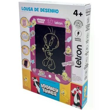 Imagem de Lousa de Desenho Infantil Glow Pad Loney Tunes - Letron para Desenhar e Escrever com LED Colorido Transparente BBR Toys