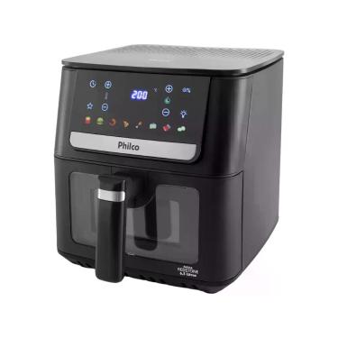 Imagem de Air Fryer Philco 6,5 L Visor Glass e Redstone 1700W PAF65A, Preto, 220