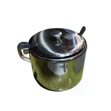 Imagem de Açucareiro de Aço Inox com Colher 420ML Base em Vidro para Mesa Prata Top Rio Comercial
